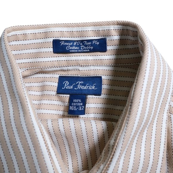 Paul Fredrick Vintage 80s Two Ply Cotton Men's Button Up Shirt 16.5 - 32 - Picture 7 of 7